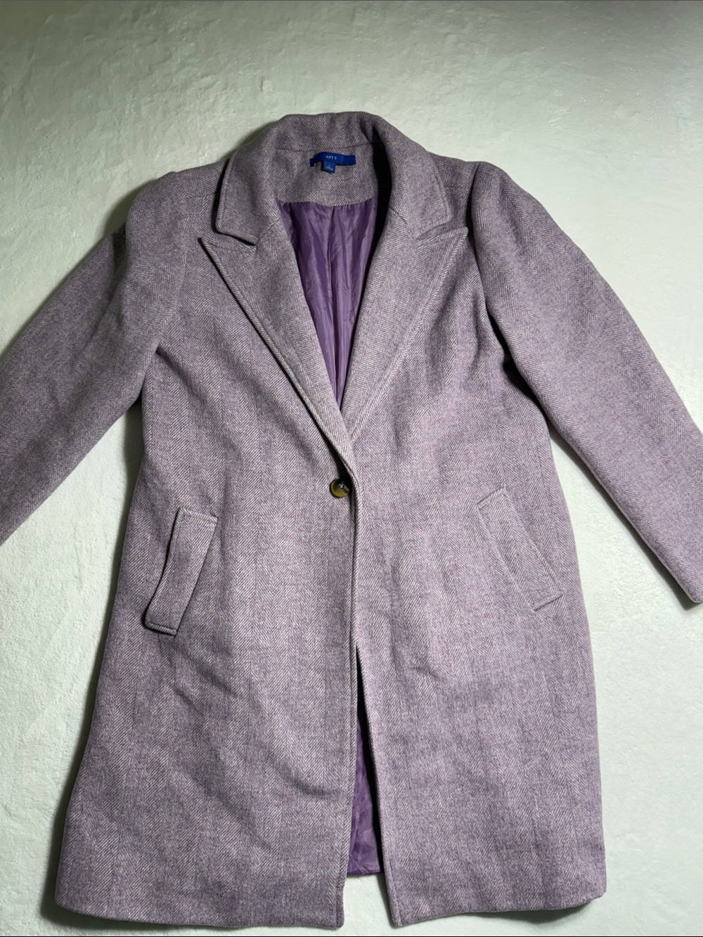 Apt. 9 Lavender Wool-Blend Single-Button Trench Coat